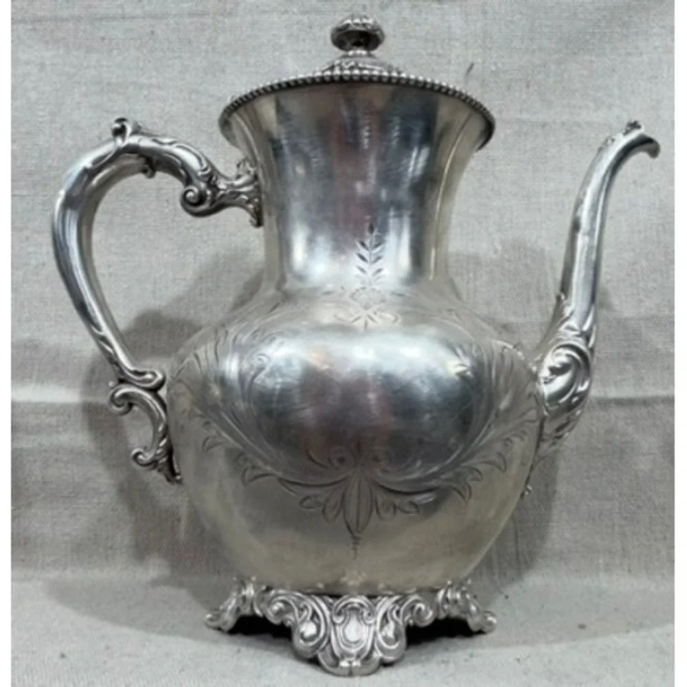 Antique Knickerbocker Silver Co Quadruple Plated 922 Coffee Pot Victorian 9.5in